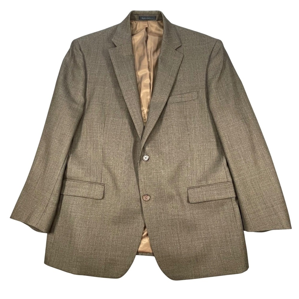 Lauren Ralph Lauren Brown 2 Button 100% Pure Wool Sport Coat Blazer Mens 44R
